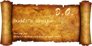 Dudás Orsika névjegykártya