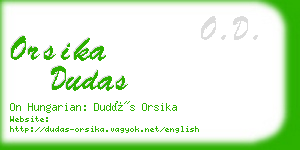 orsika dudas business card